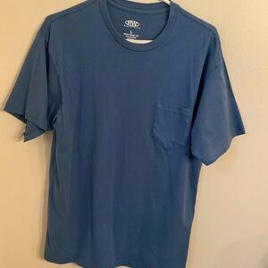 Men’s Blue 100% Cotton One-Pocket Tee Shirt